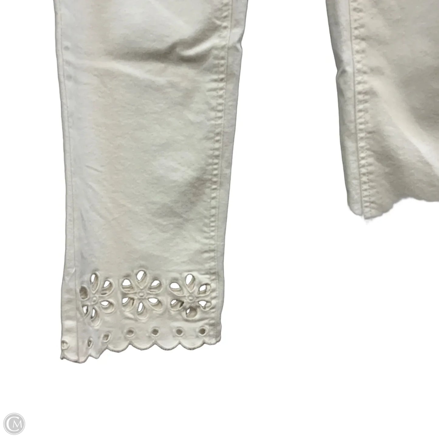 Jeans Cropped By Oat In White Denim, Size: 4