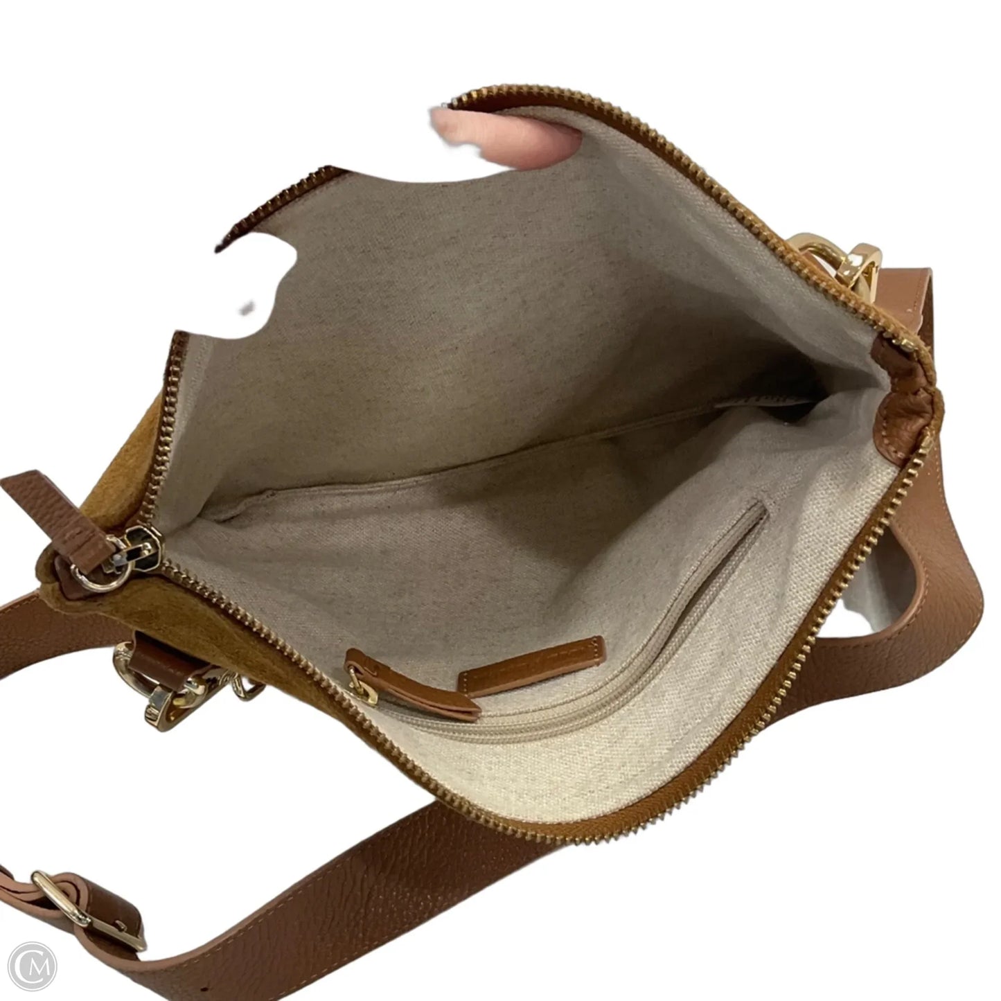 Crossbody Leather By Mark&Graham, Size: Medium