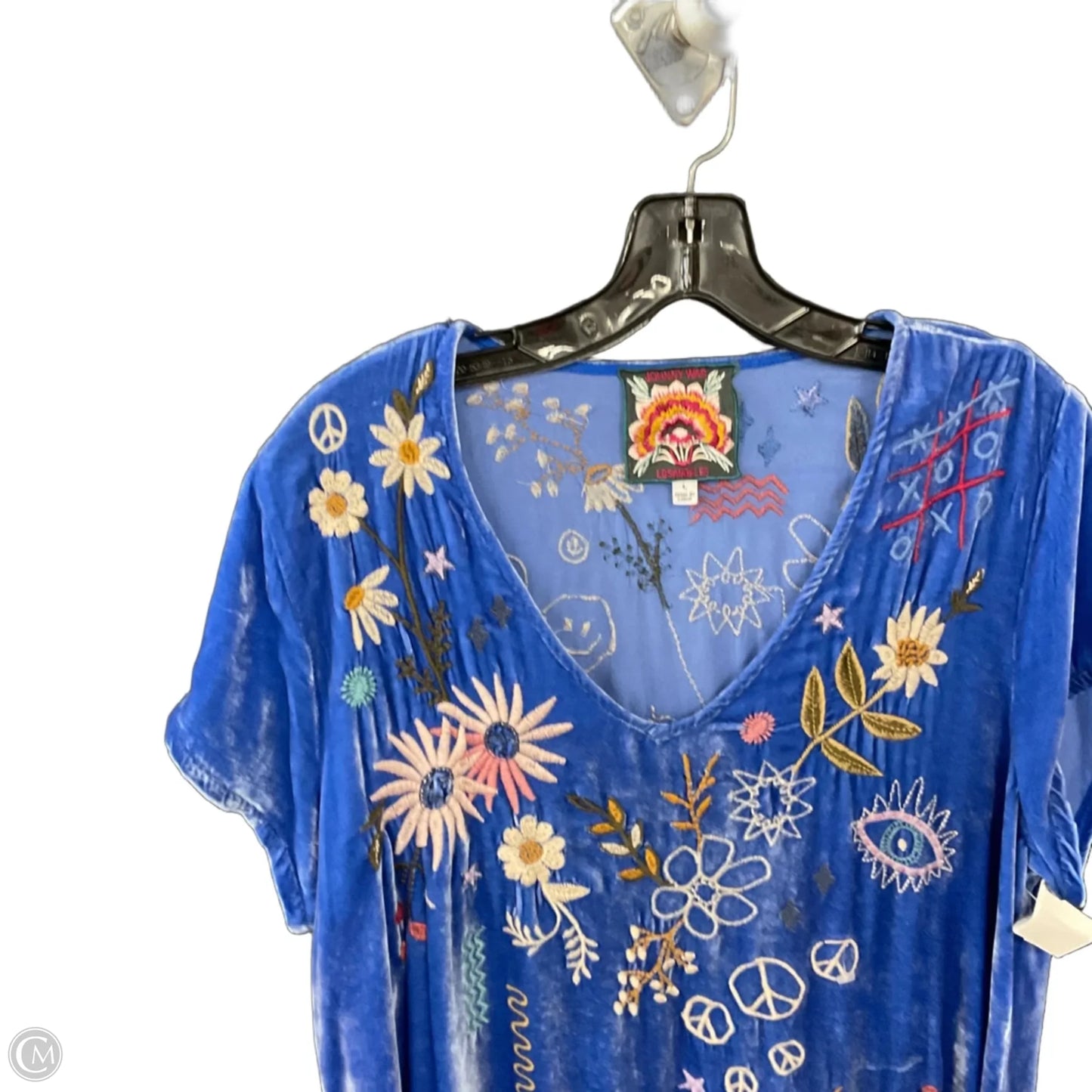 Dress Casual Short By Johnny Was In Blue, Size: L