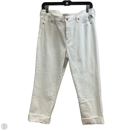 Jeans Cropped By Liverpool In White Denim, Size: 12