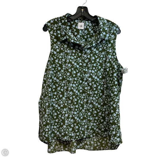 Blouse Sleeveless By Cabi In Green, Size: Xl