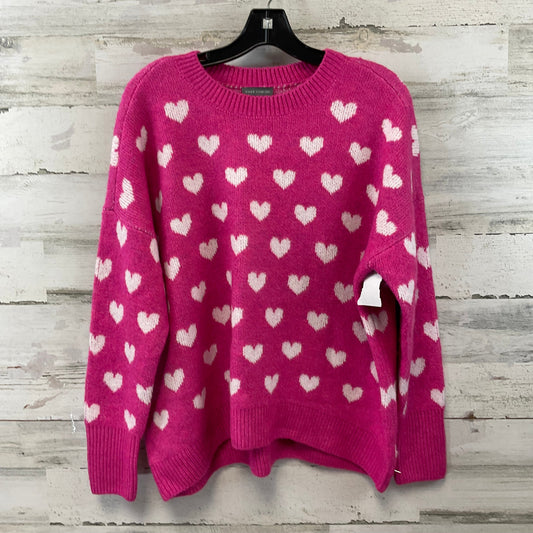 Sweater By Vince Camuto In Pink & White, Size: M