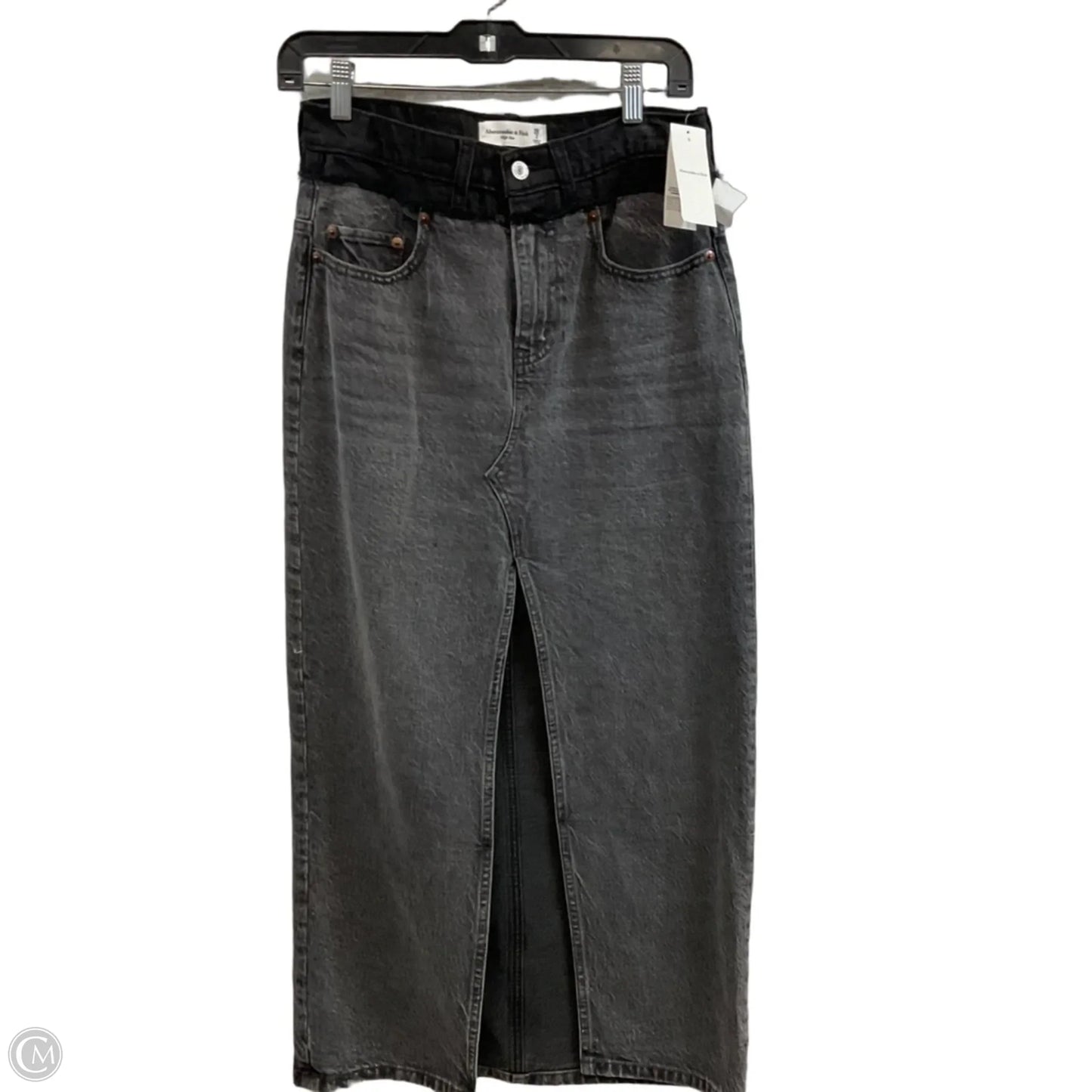 Skirt Maxi By Abercrombie And Fitch In Black Denim, Size: 2
