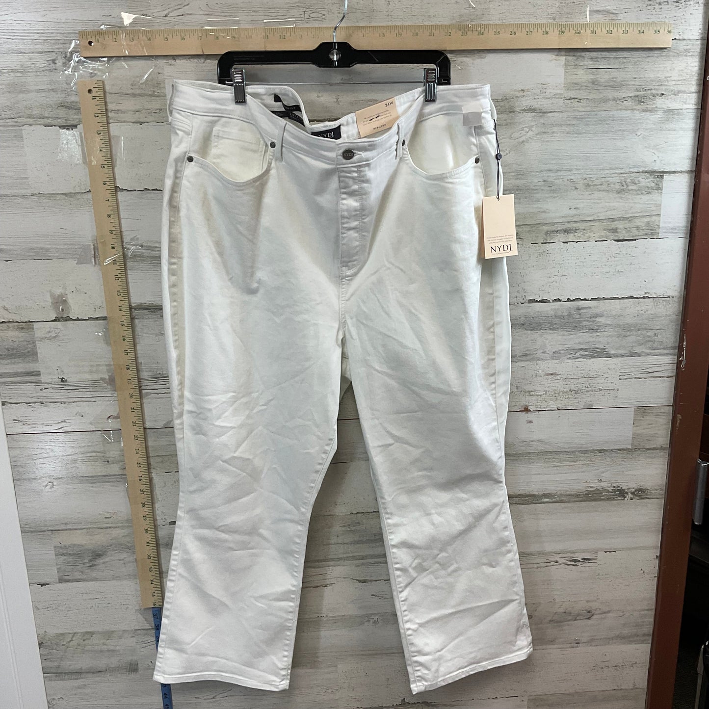 White Denim Jeans Boot Cut Not Your Daughters Jeans, Size 24w