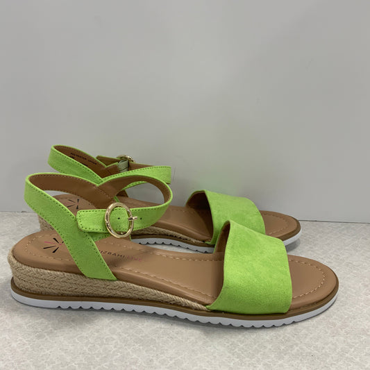 Green Sandals Flats Isaac Mizrahi Live Qvc, Size 10