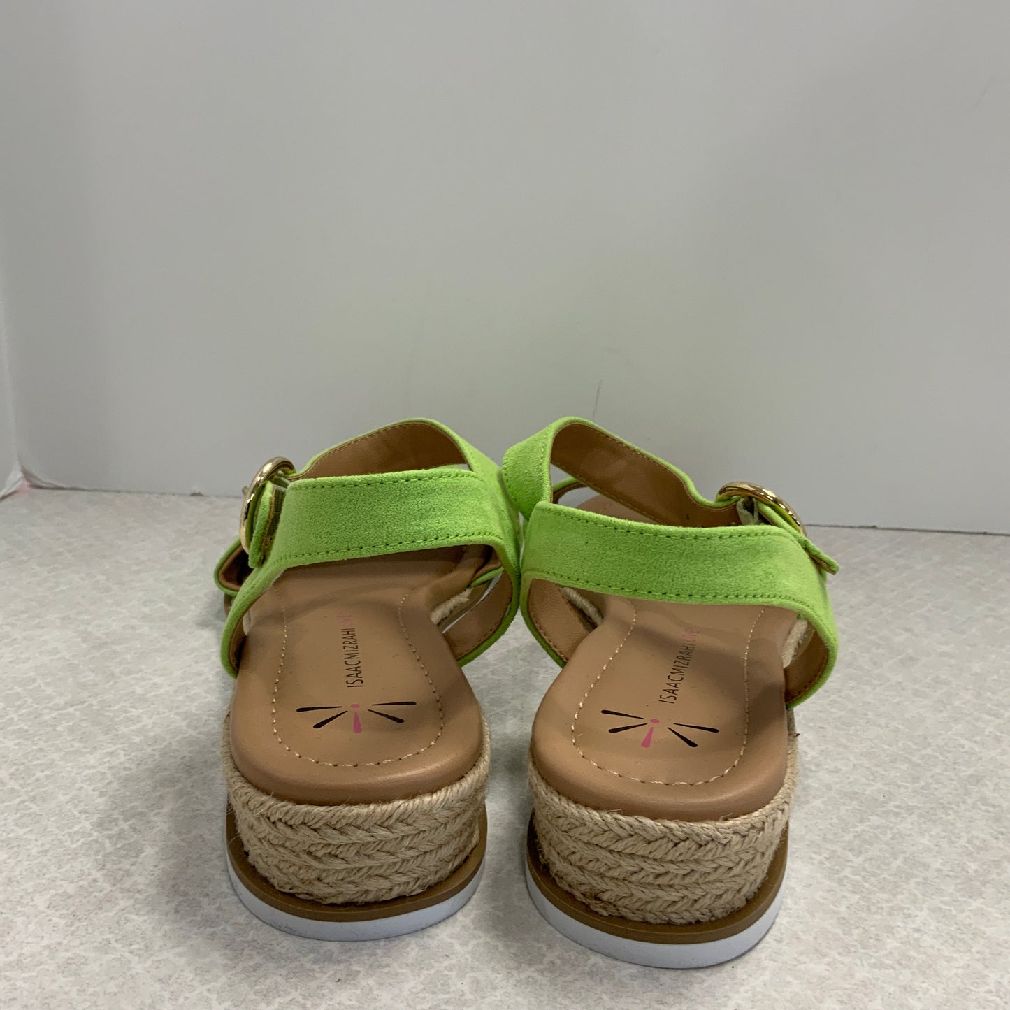 Green Sandals Flats Isaac Mizrahi Live Qvc, Size 10