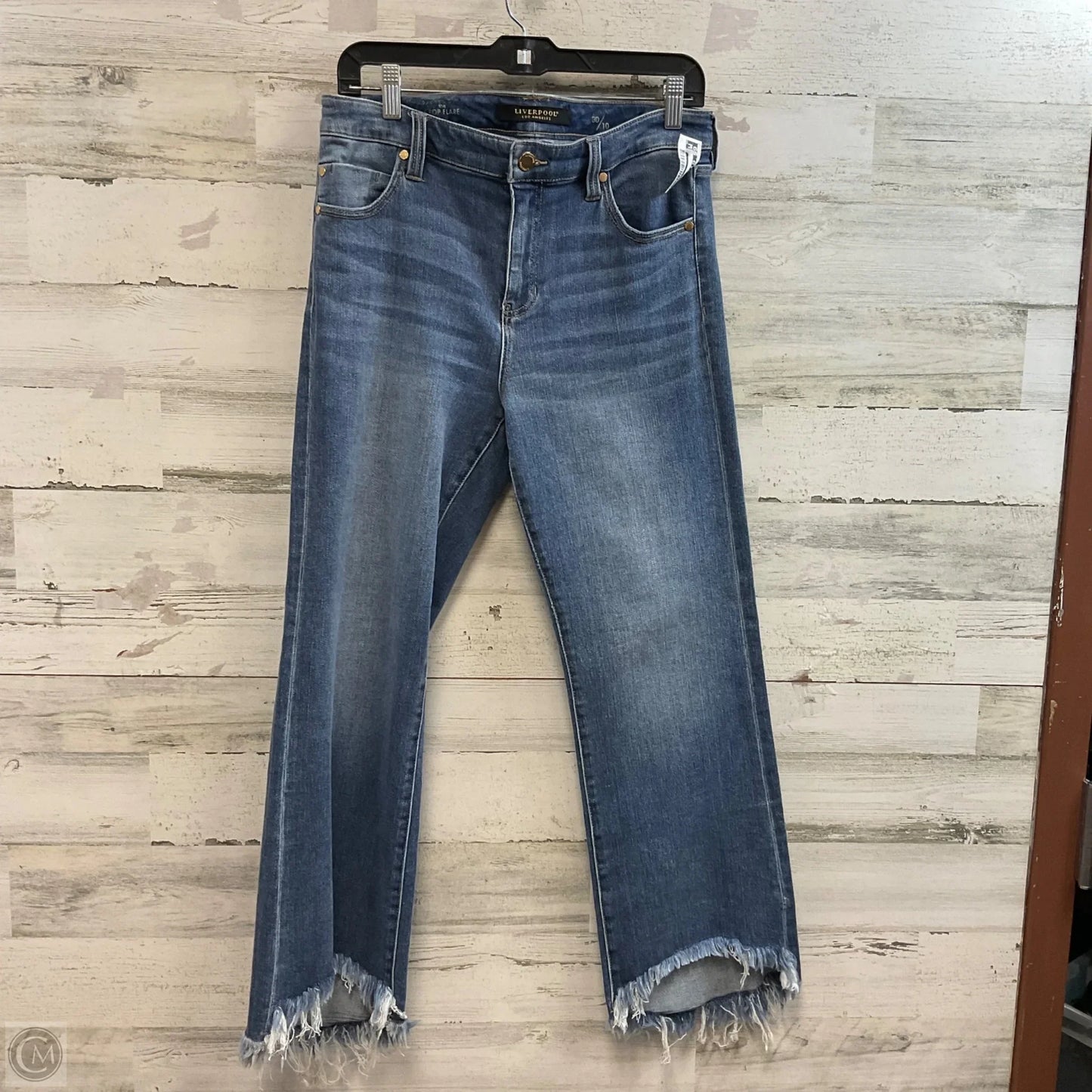 Jeans Flared By Liverpool In Blue Denim, Size: 10