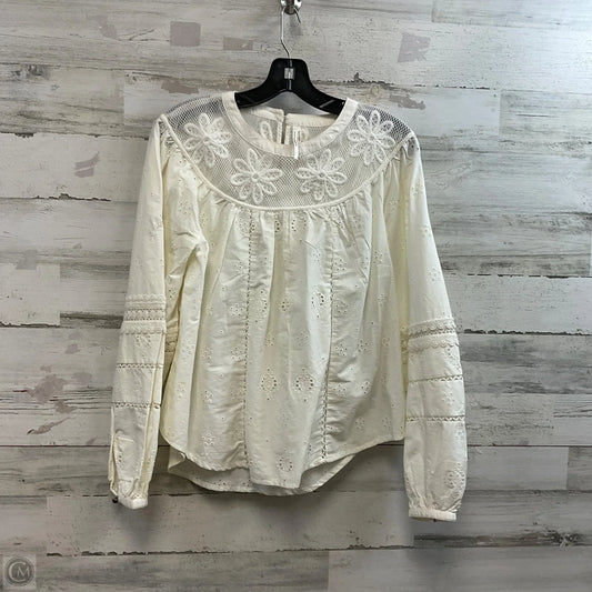 Top Long Sleeve By Anthropologie In Cream, Size: Xs