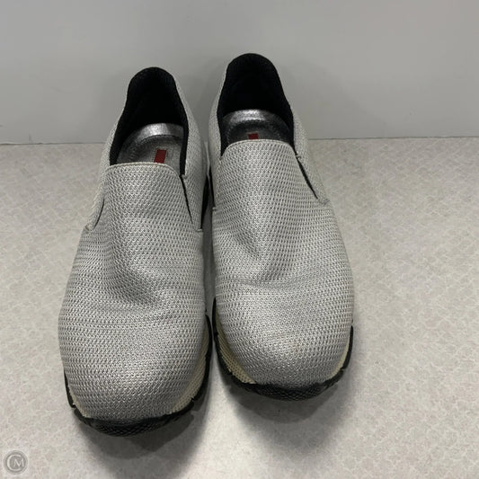 Shoes Luxury Designer By Prada In Grey, Size: 6.5