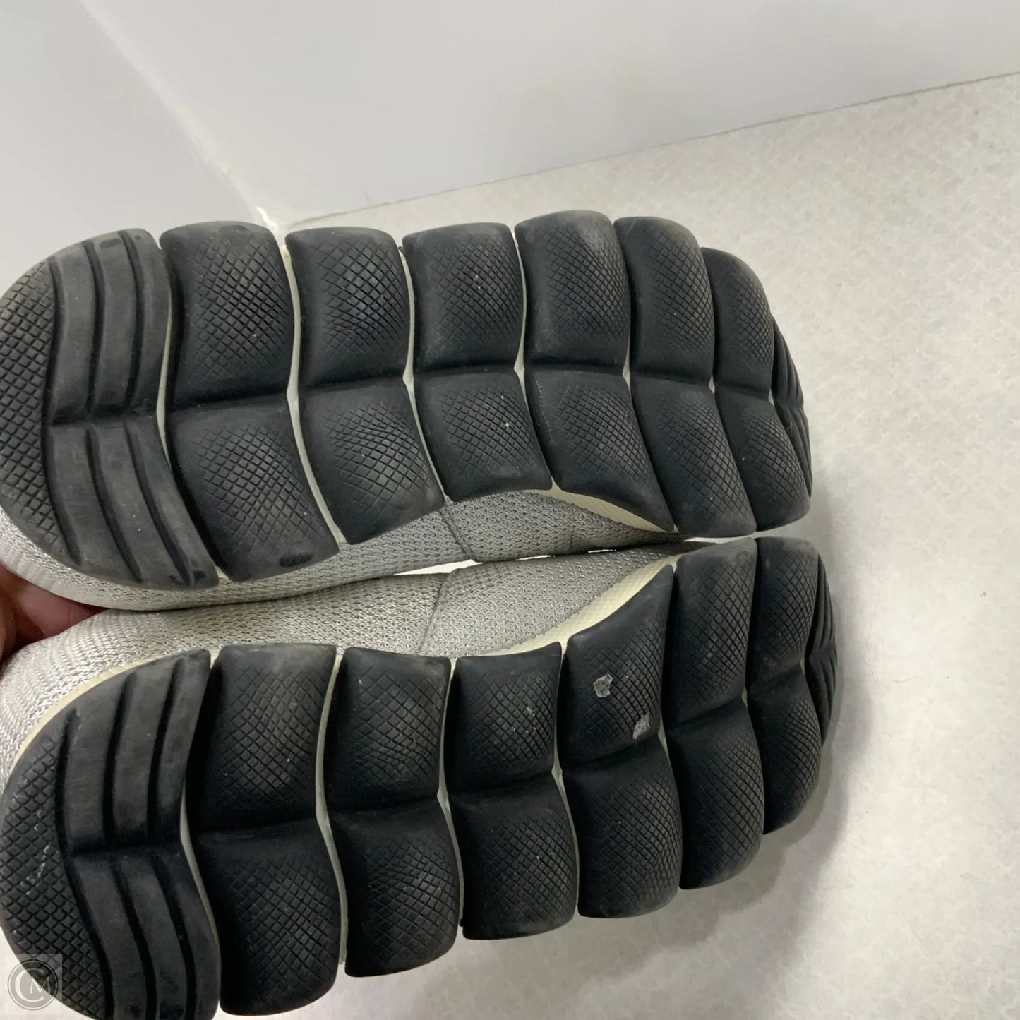 Shoes Luxury Designer By Prada In Grey, Size: 6.5