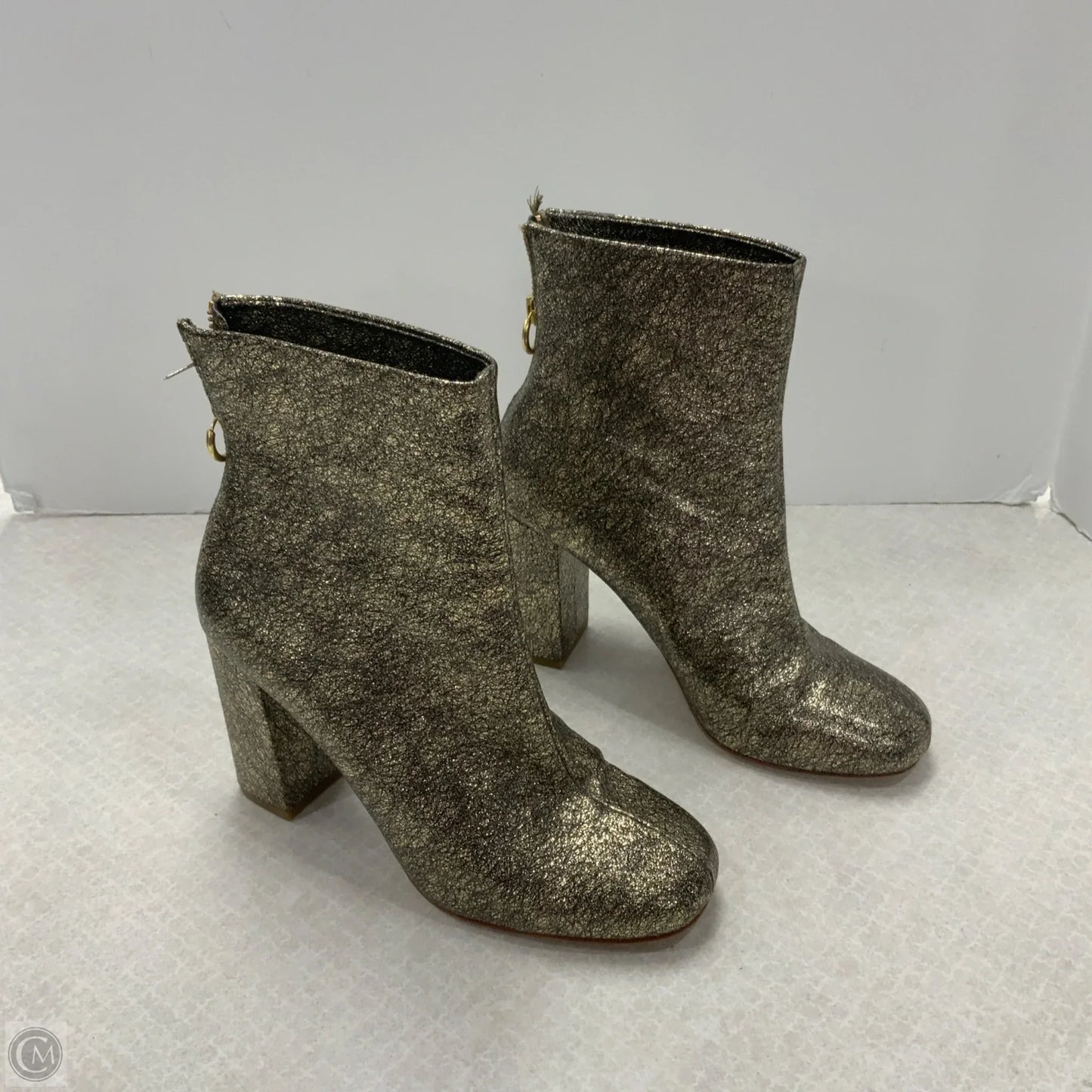Boots Ankle Heels By Joie In Gold, Size: 6.5