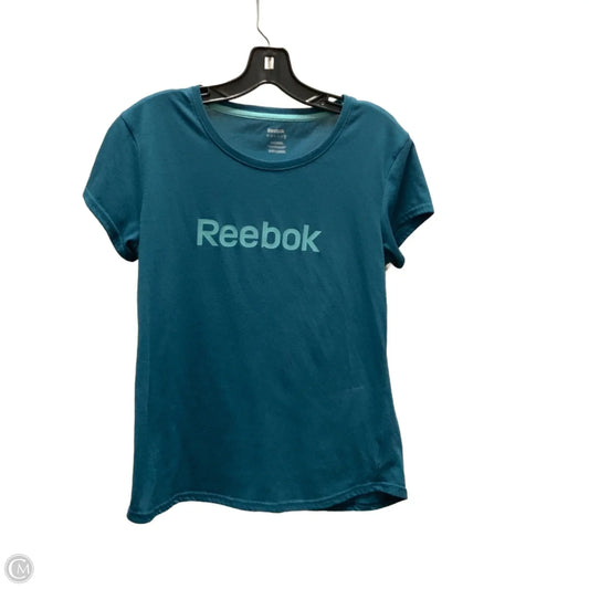 Athletic Top Short Sleeve By Reebok In Blue, Size: M