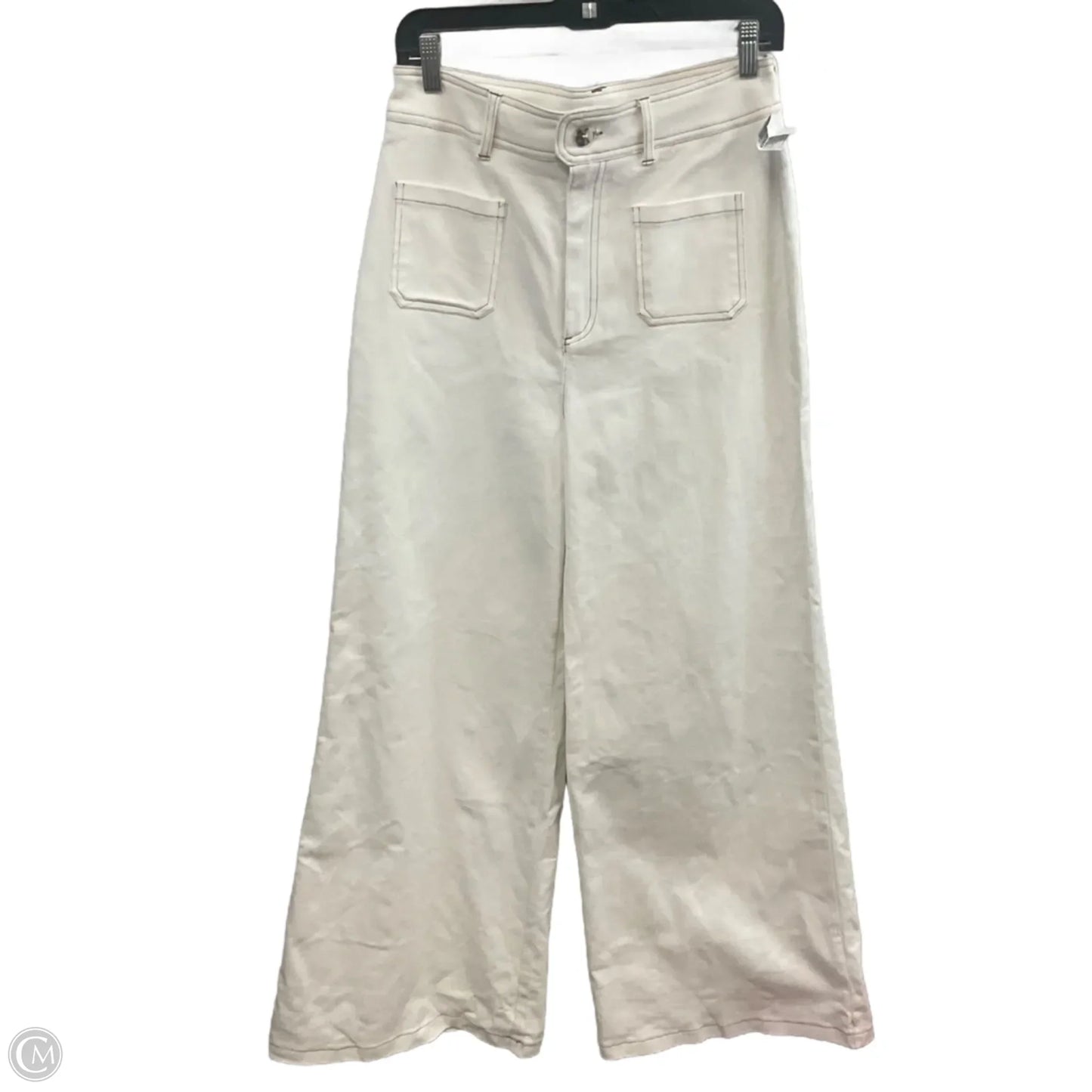 Jeans Wide Leg By Flying Tomato In White Denim, Size: L