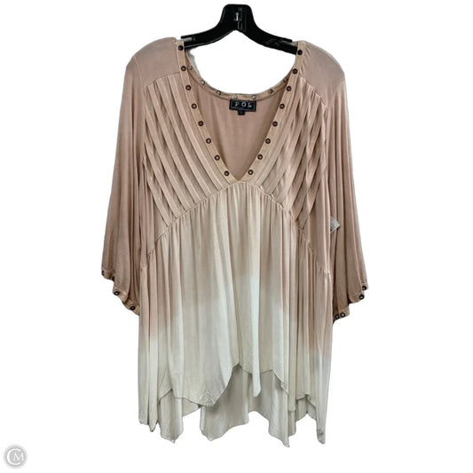 Top Short Sleeve By Pol In Peach, Size: L