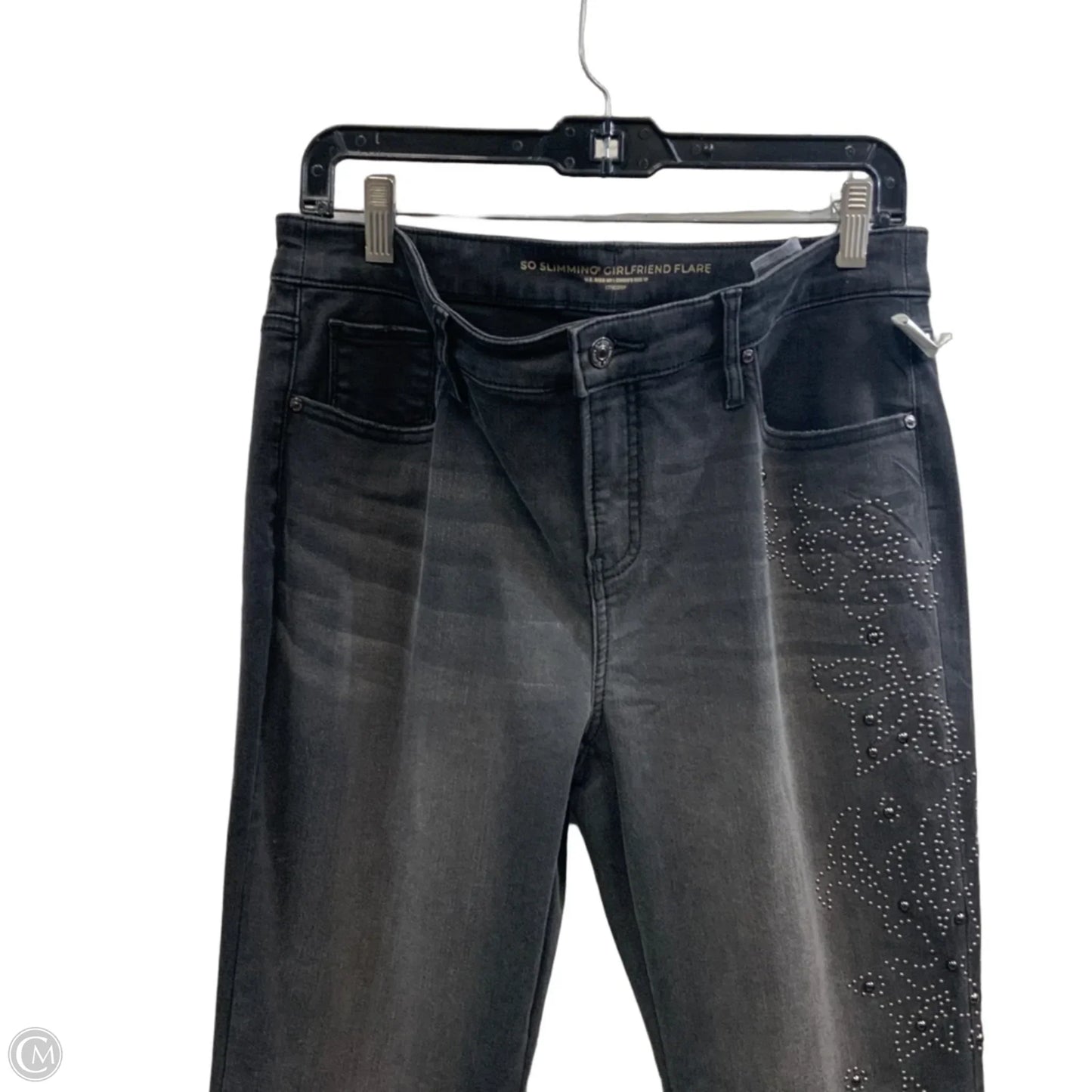 Jeans Flared By Chicos In Black Denim, Size: 8p