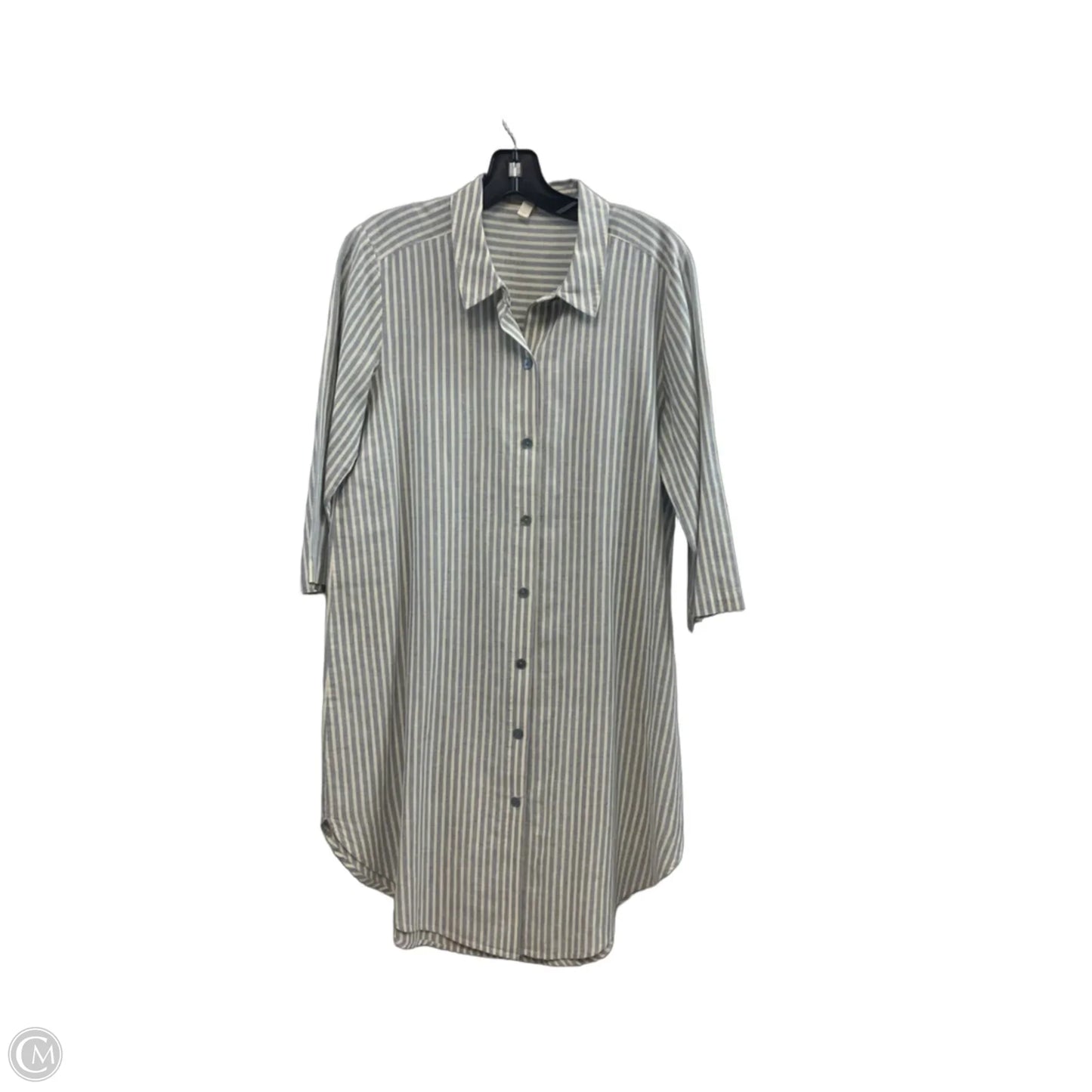 Dress Casual Short By Eileen Fisher In Blue & Cream, Size: Sp