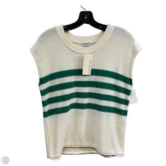 Vest Sweater By Evereve In Green & White, Size: Xs