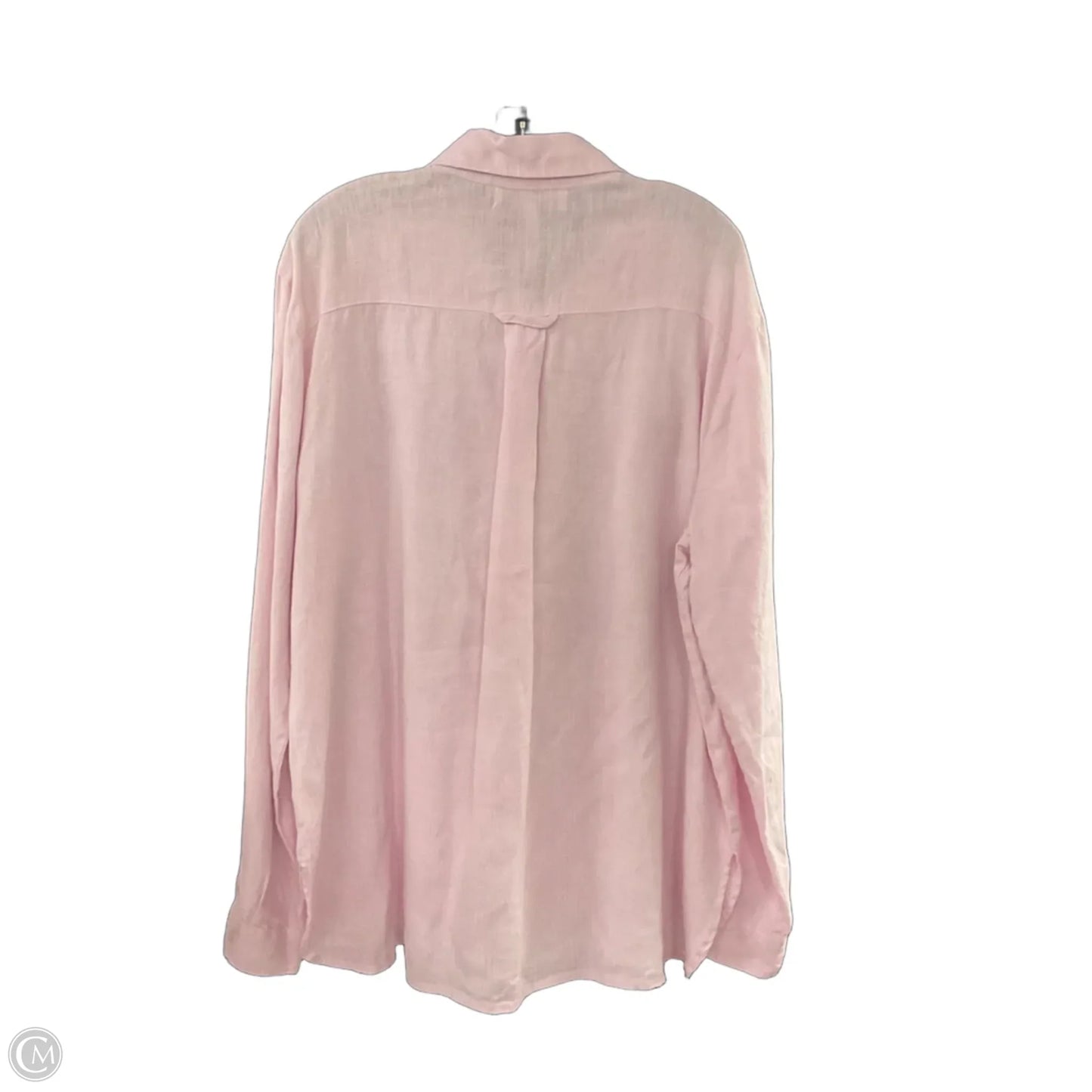 Blouse Long Sleeve By Crown Linen Designs In Pink, Size: Xl