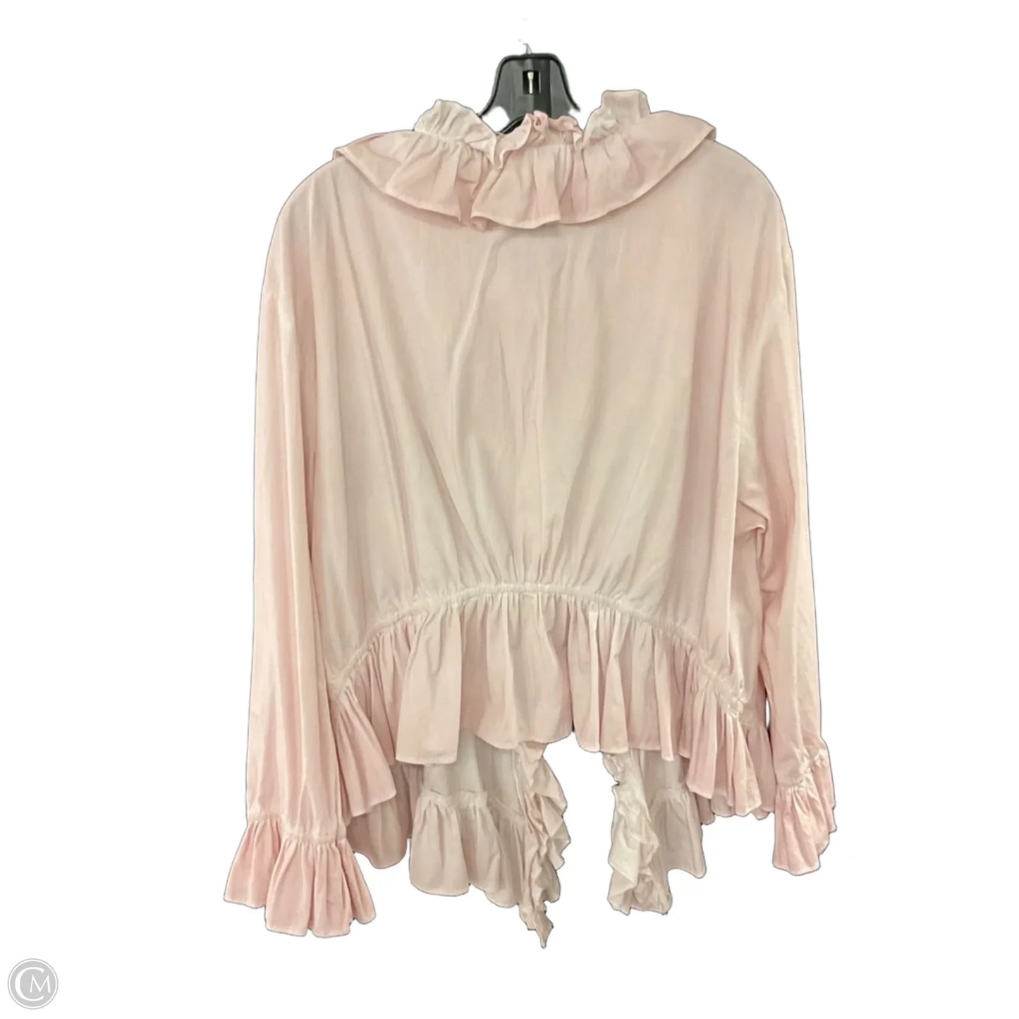 Blouse Long Sleeve By A Rare Bird In Pink, Size: Osfm