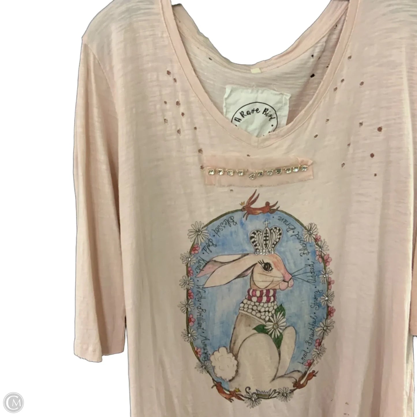 Top Short Sleeve By A Rare Bird In Pink, Size: Xl