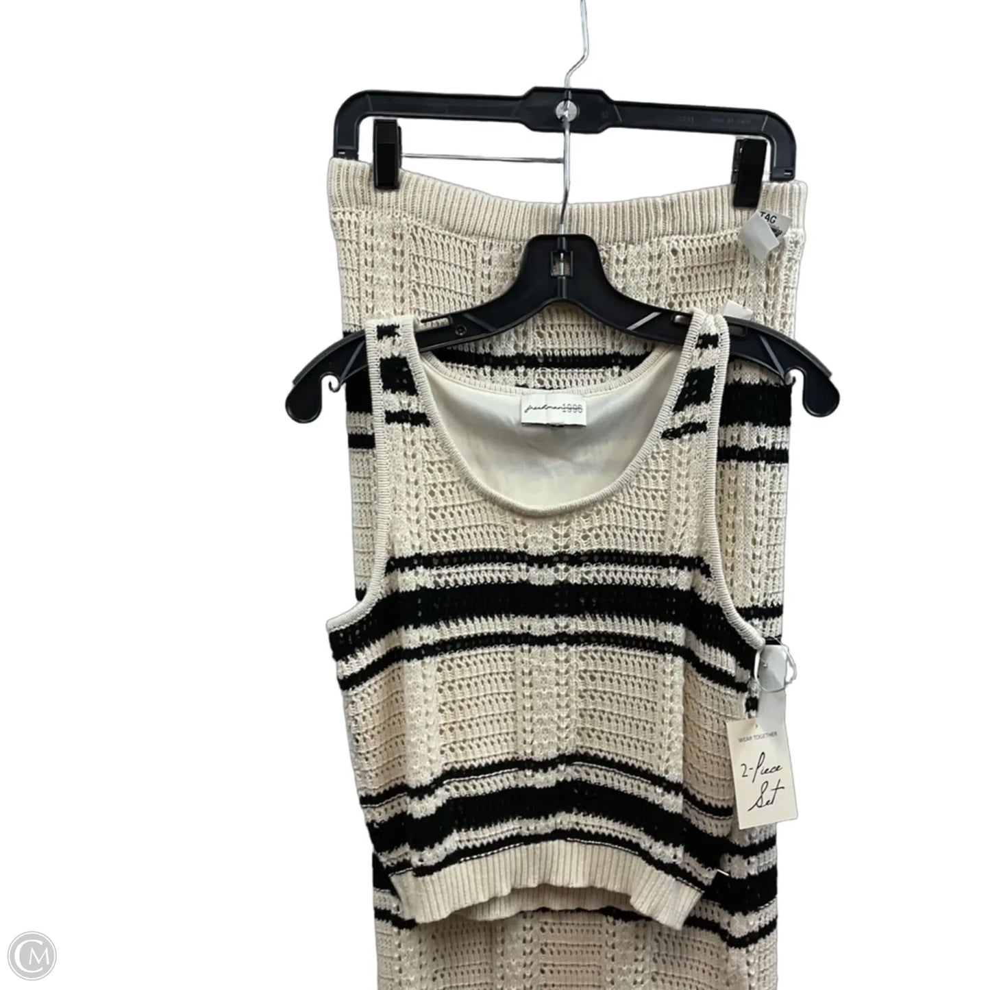 Skirt Set 2pc By Freshman 1996 In Black & Cream, Size: M