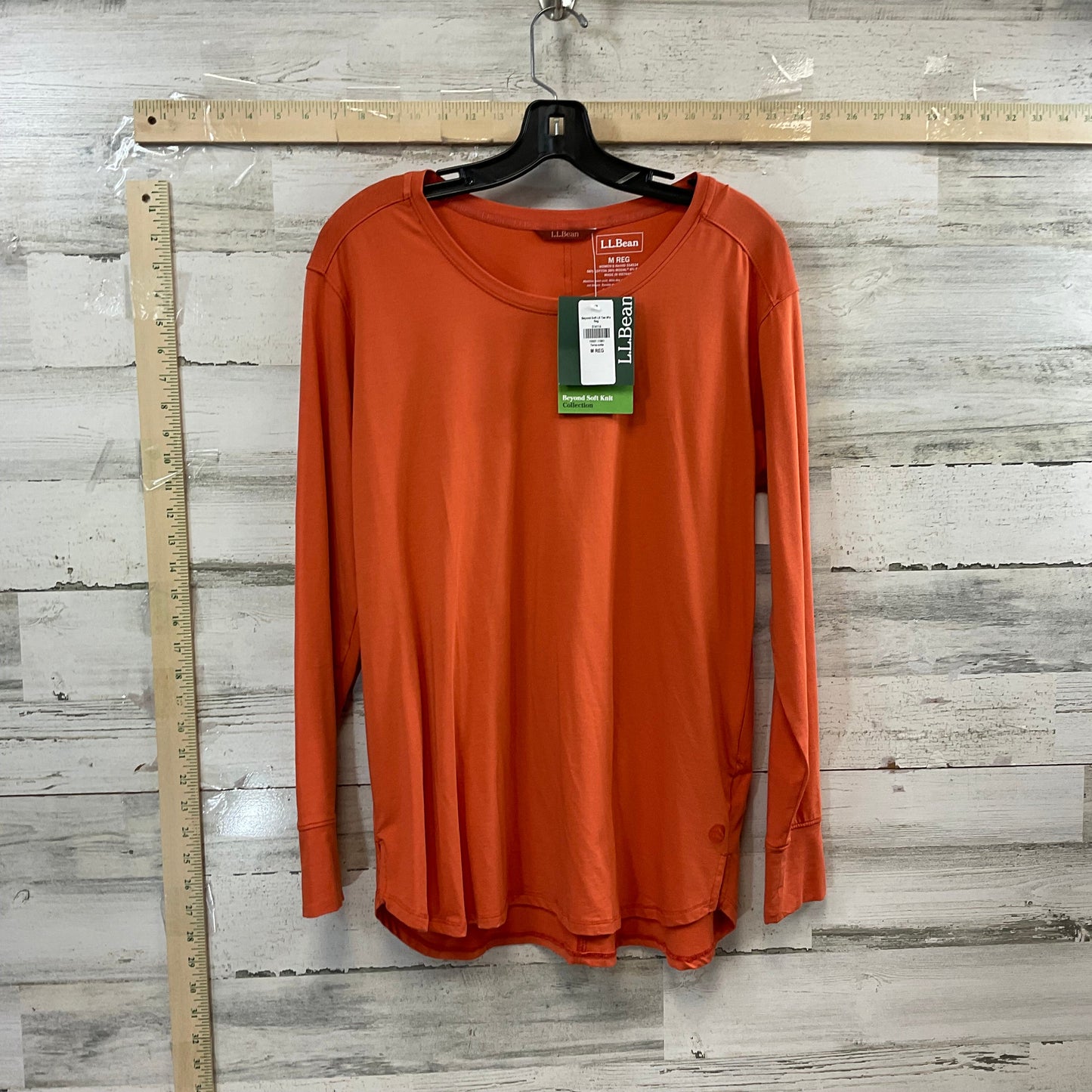 Orange Top Long Sleeve Basic L.l. Bean, Size M