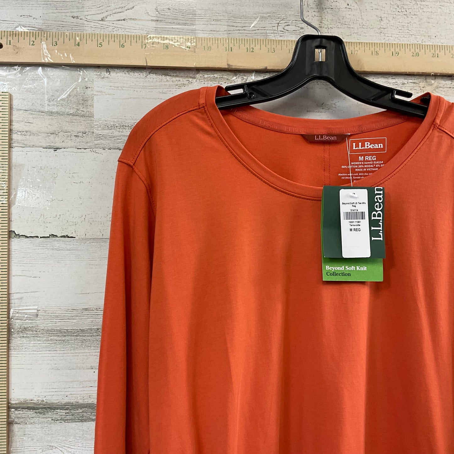 Orange Top Long Sleeve Basic L.l. Bean, Size M