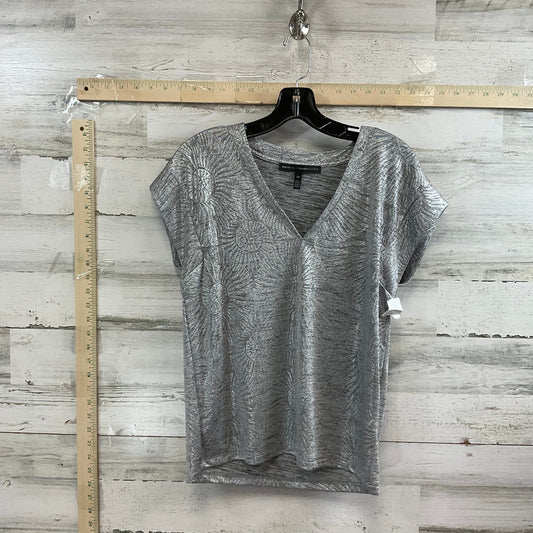 Silver Top Short Sleeve White House Black Market, Size Xs