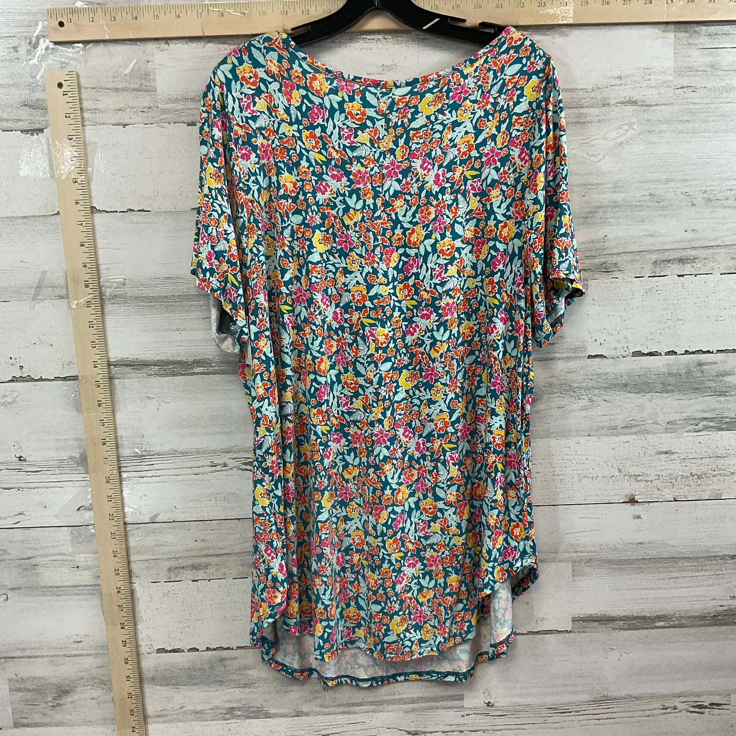 Floral Print Top Short Sleeve Lane Bryant, Size 3x