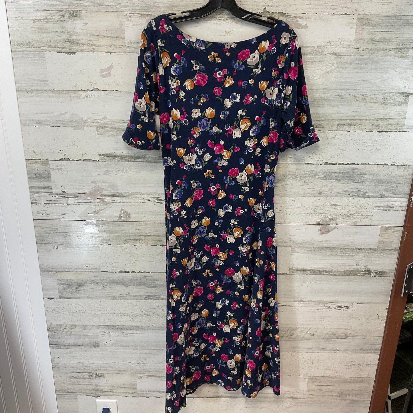 Dress Casual Midi By Lauren By Ralph Lauren In Blue, Size: L