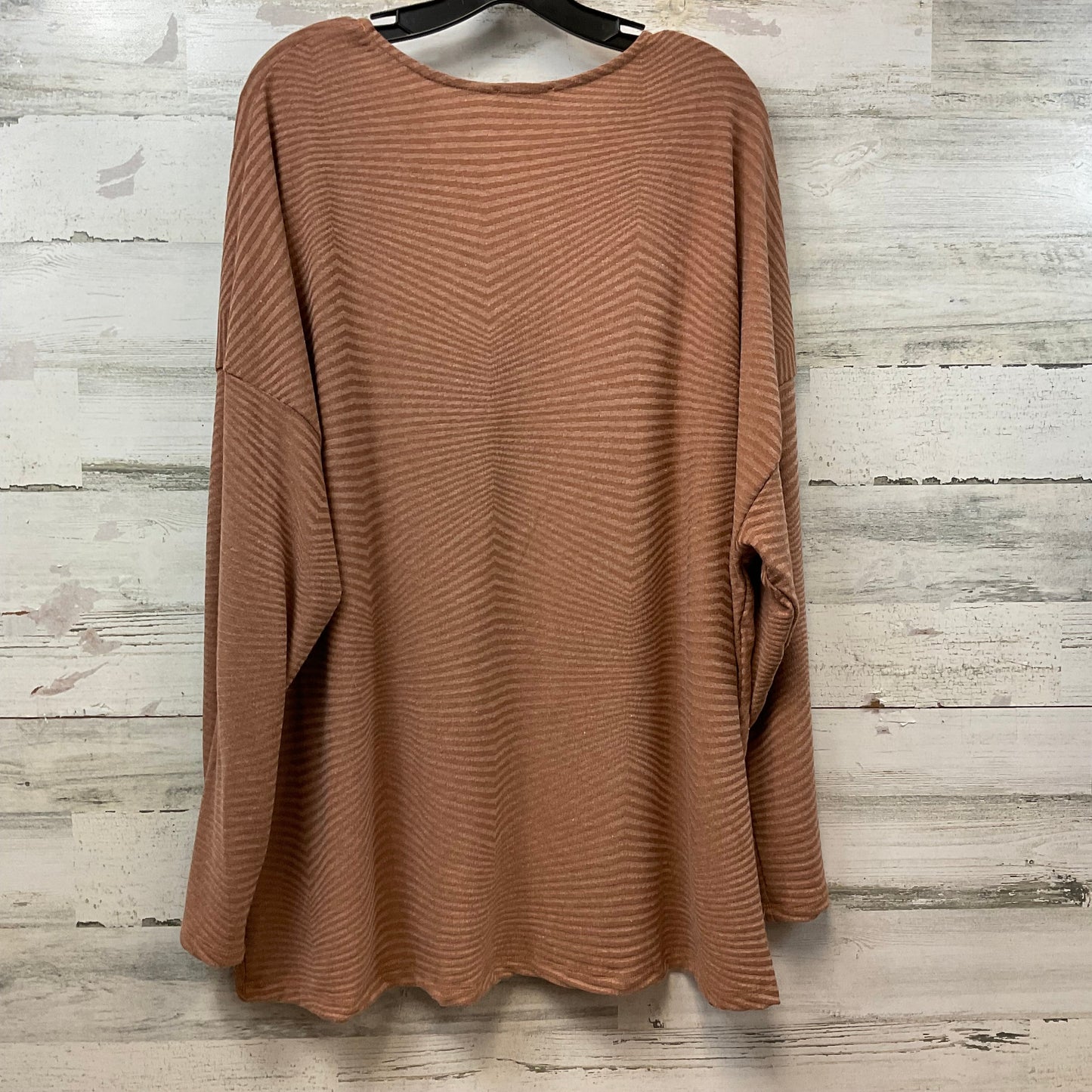 Top Long Sleeve By White Birch In Brown, Size: 3x