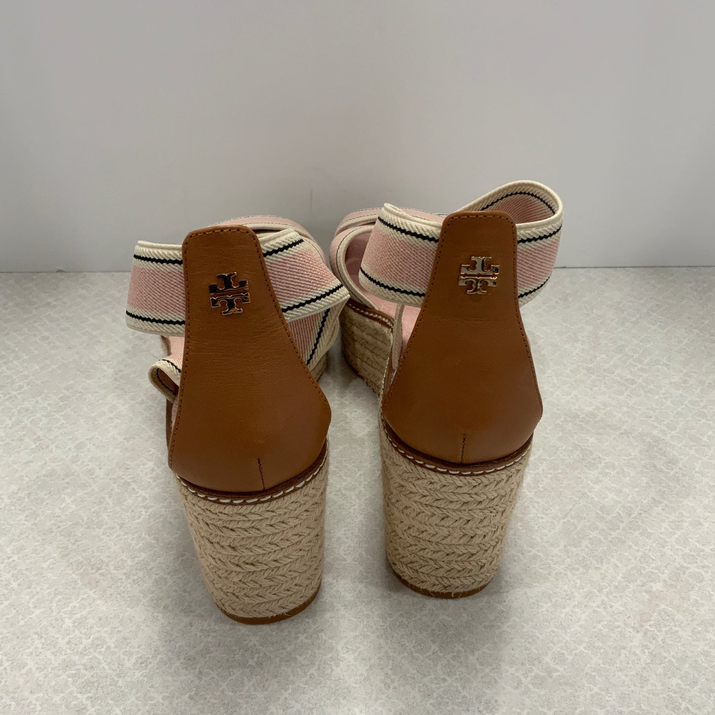 Pink Sandals Heels Wedge Tory Burch, Size 9
