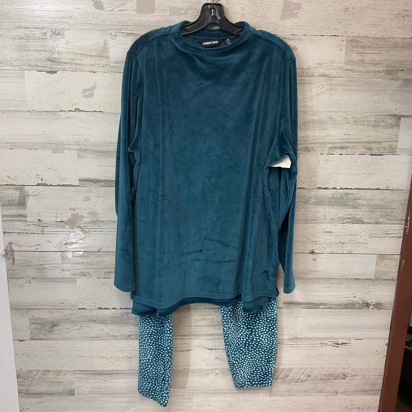 Top 2pc Long Sleeve By Lands End In Blue, Size: 1x