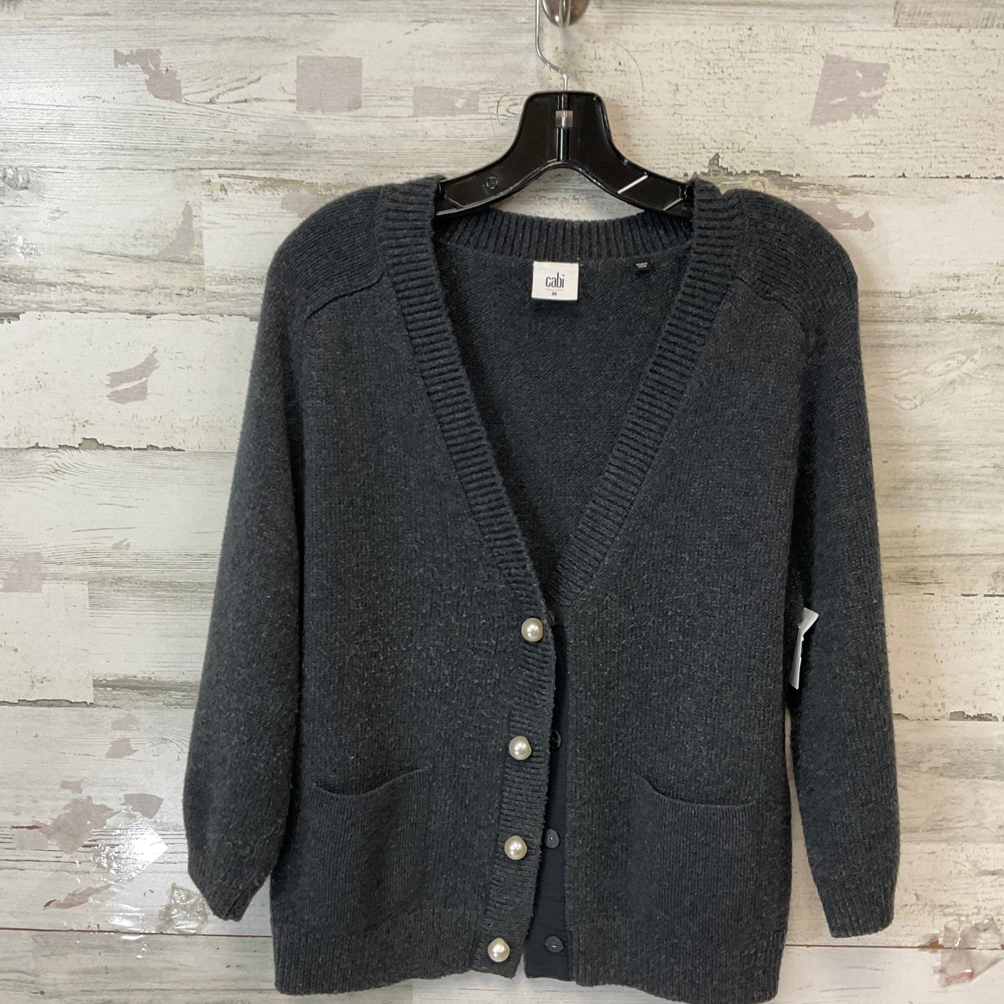 Sweater Cardigan By Cabi In Grey, Size: M