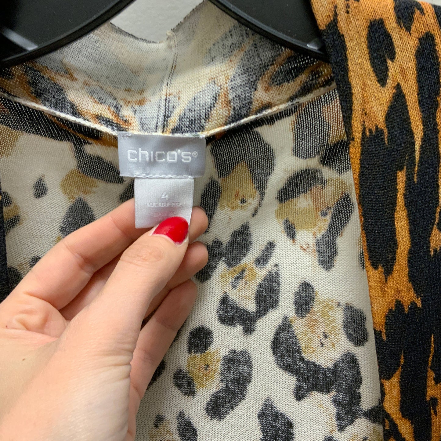 Cardigan By Chicos In Animal Print, Size: 1x