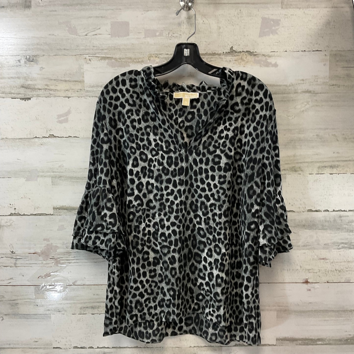 Blouse Short Sleeve By Michael By Michael Kors In Black, Size: Xl