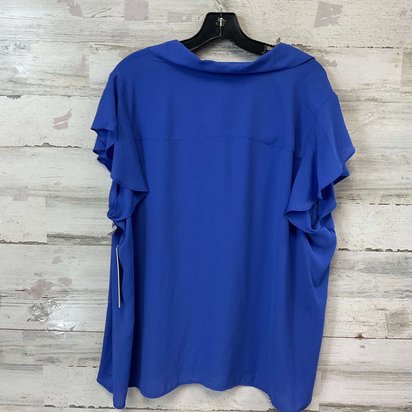 Blouse Short Sleeve By Calvin Klein In Blue, Size: 2x