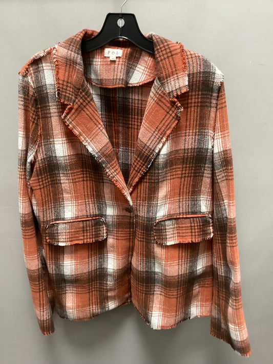 Jacket Shirt By Pol In Orange, Size: S