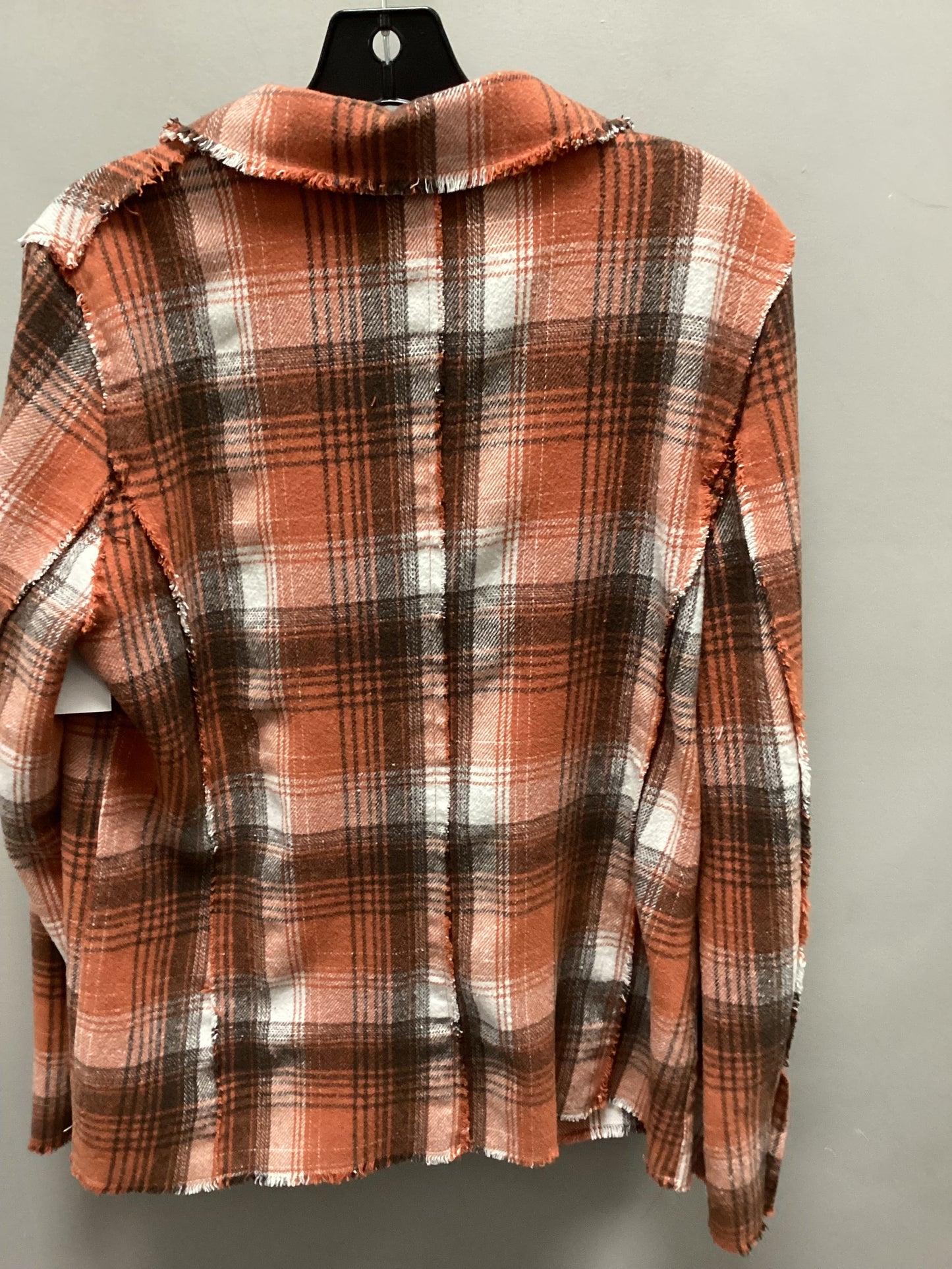 Jacket Shirt By Pol In Orange, Size: S