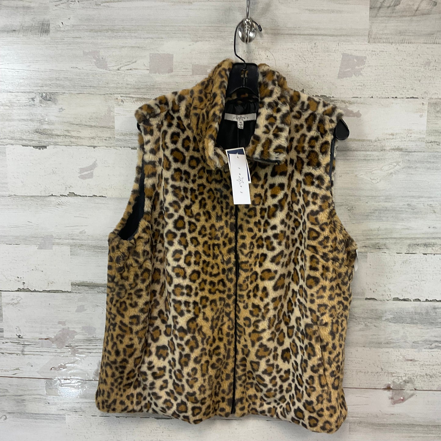 Vest Fleece By Fever In Animal Print, Size: Xl