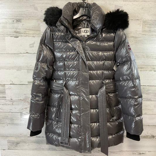 Coat Puffer & Quilted By Ugg In Silver, Size: S