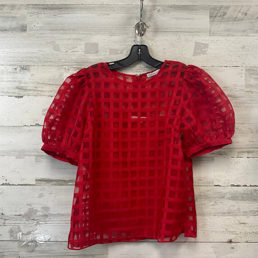 Blouse Short Sleeve By English Factory In Red, Size: M