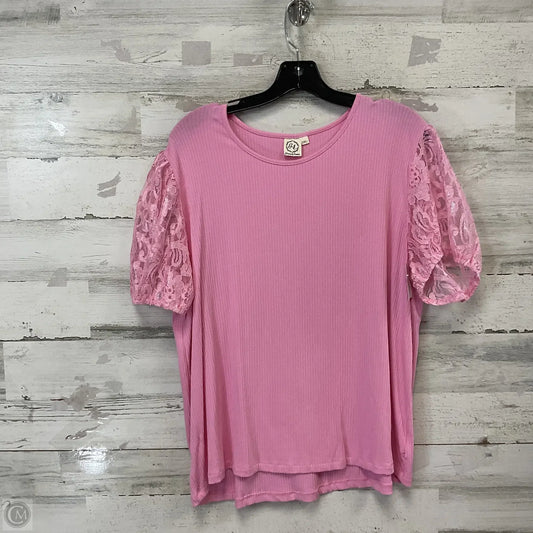 Top Short Sleeve By GRACE AND EMMA In Pink, Size: 2x