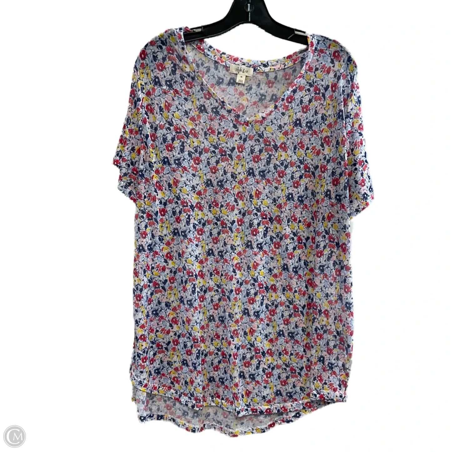 Top Short Sleeve Basic By Style And Company In Blue, Size: 3x