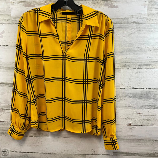 Blouse Long Sleeve By New York And Co In Gold, Size: S