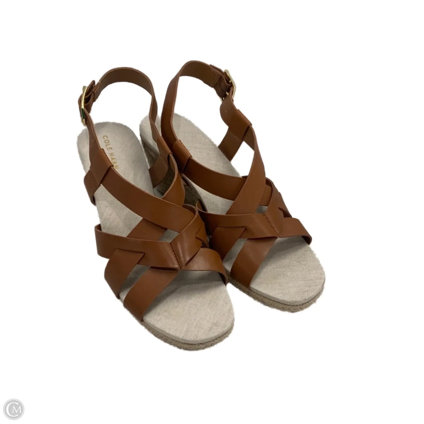 Sandals Heels Wedge By Cole-haan In Brown, Size: 7.5