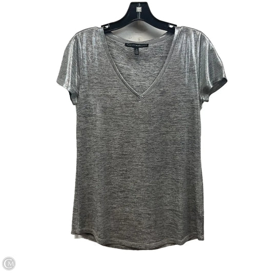 Top Short Sleeve By White House Black Market In Silver, Size: Xs