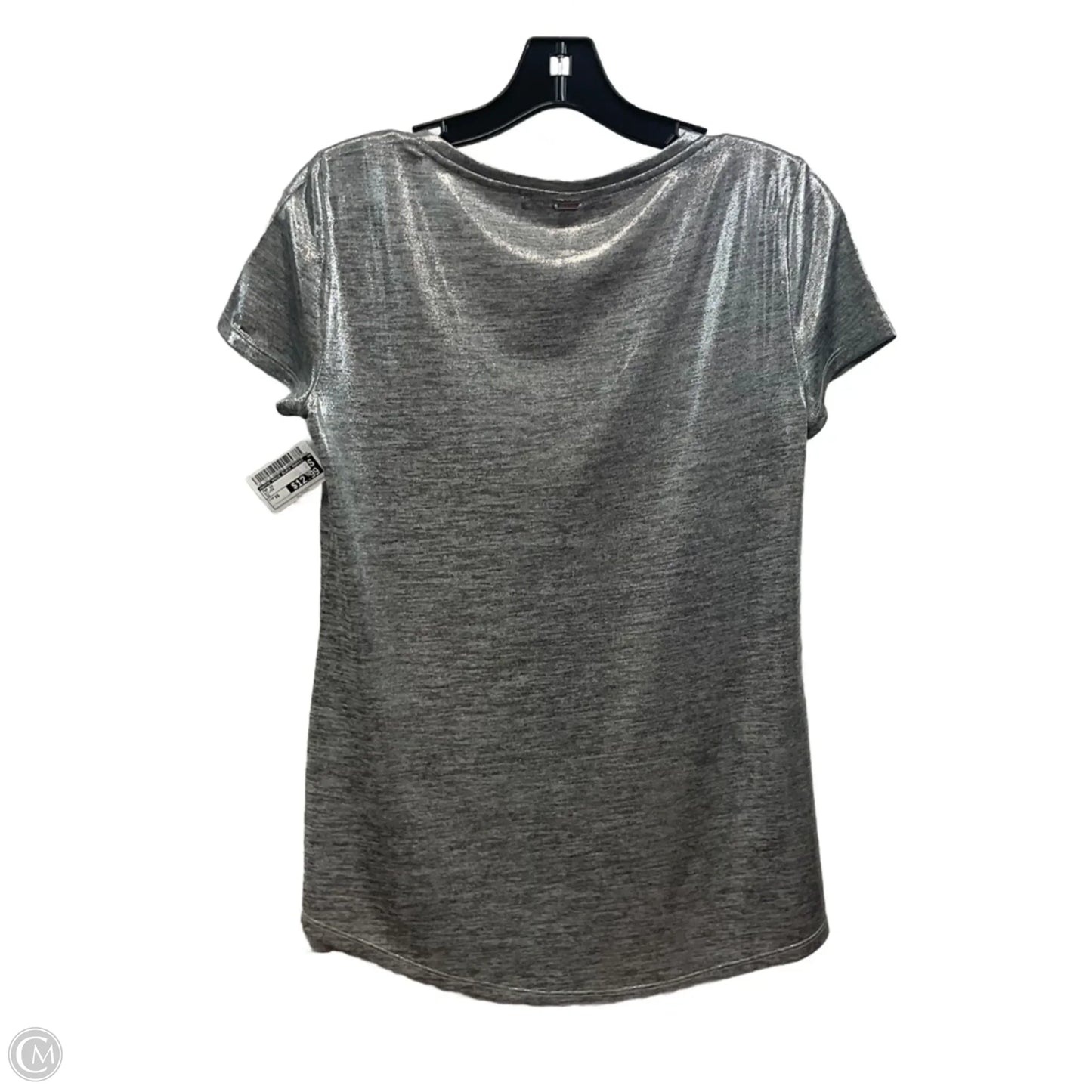 Top Short Sleeve By White House Black Market In Silver, Size: Xs