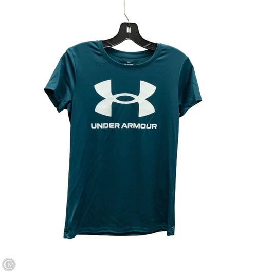 Athletic Top Short Sleeve By Under Armour In Green, Size: Xs