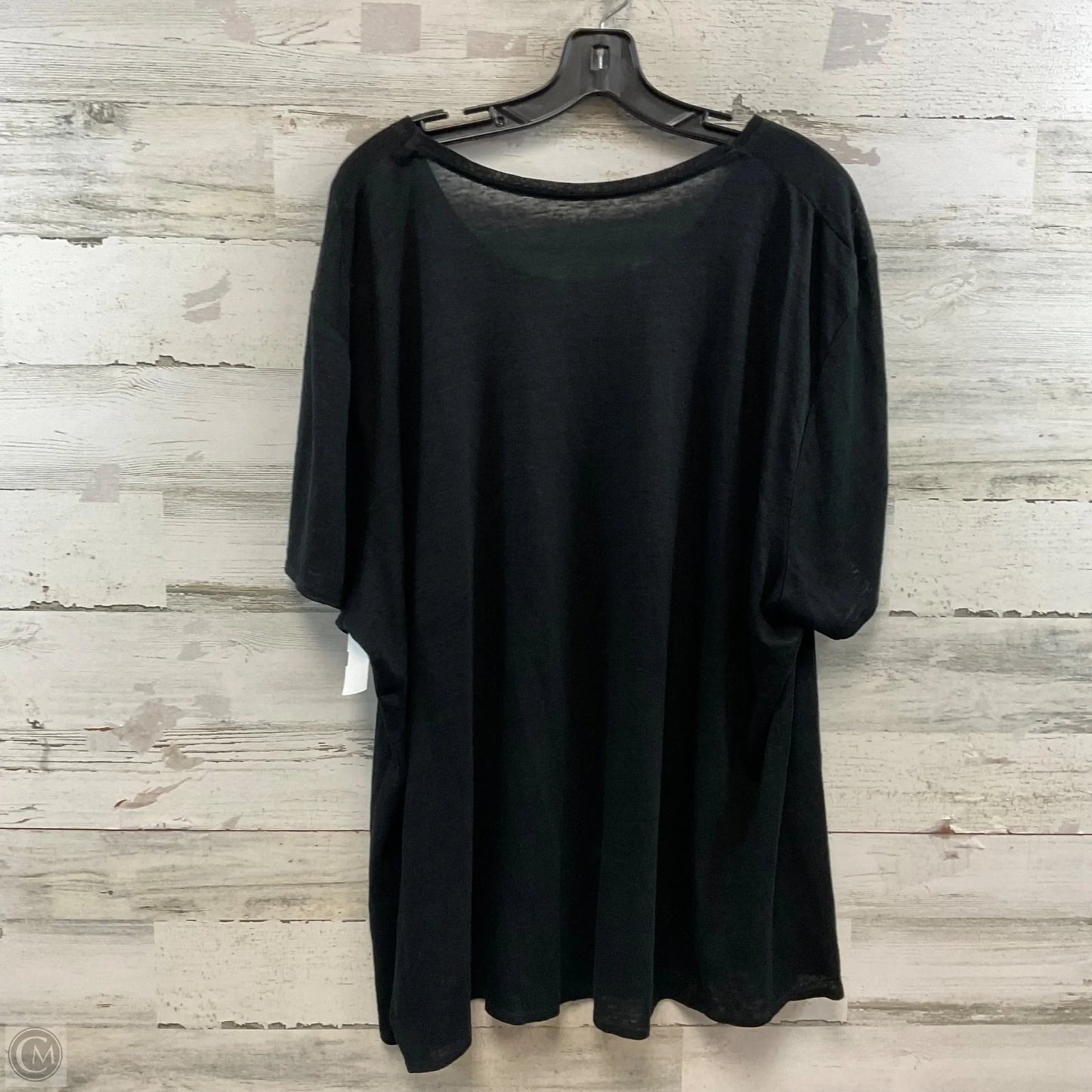 Top Short Sleeve By Eileen Fisher In Black, Size: 3x